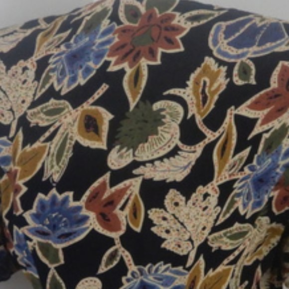 Peri Petites Women's Button Front Shirt Size 8 Black Blue Sleeve Shirt (SS062) - Picture 8 of 10